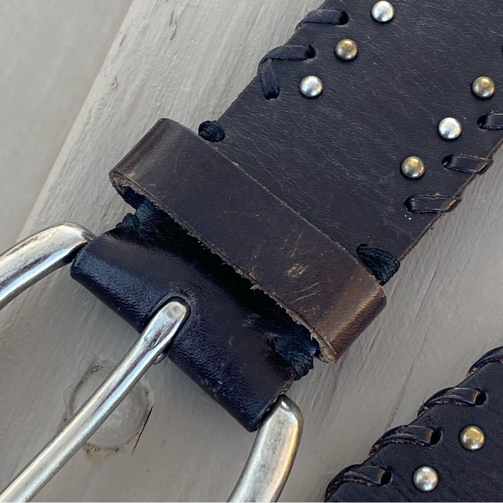 Genuine Leather Belt 2" – Women's Dark Mocha Brown – Heavy Silver Buckle – MED - Picture 5 of 10